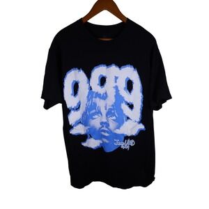 Juice WRLD 999 Club Graphic T-Shirt Black Blue Portrait Mens XL Excellent Tee
